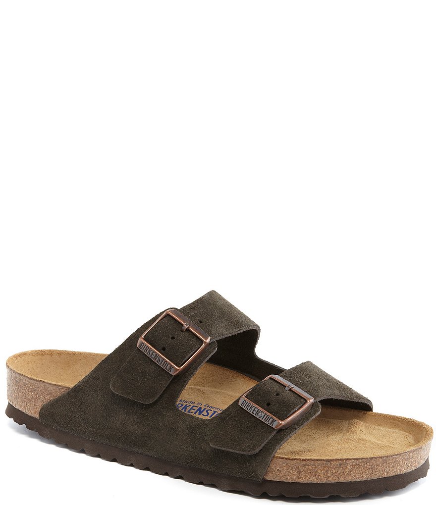 Birkenstock Arizona Suede Mocha Soft Footbed Sandals