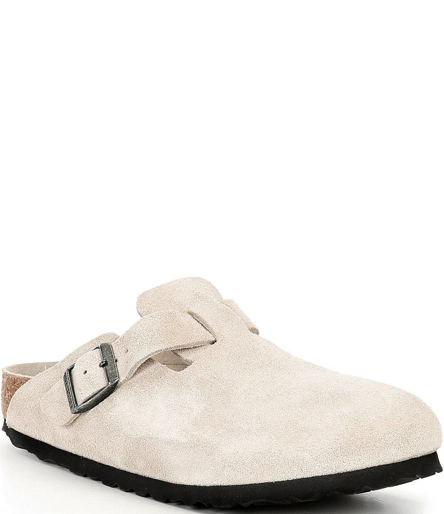 BIRKENSTOCK BOSTON SHEAR ベージュ/37 Birkenstock Women's Boston Suede Soft Footbed Family Matching