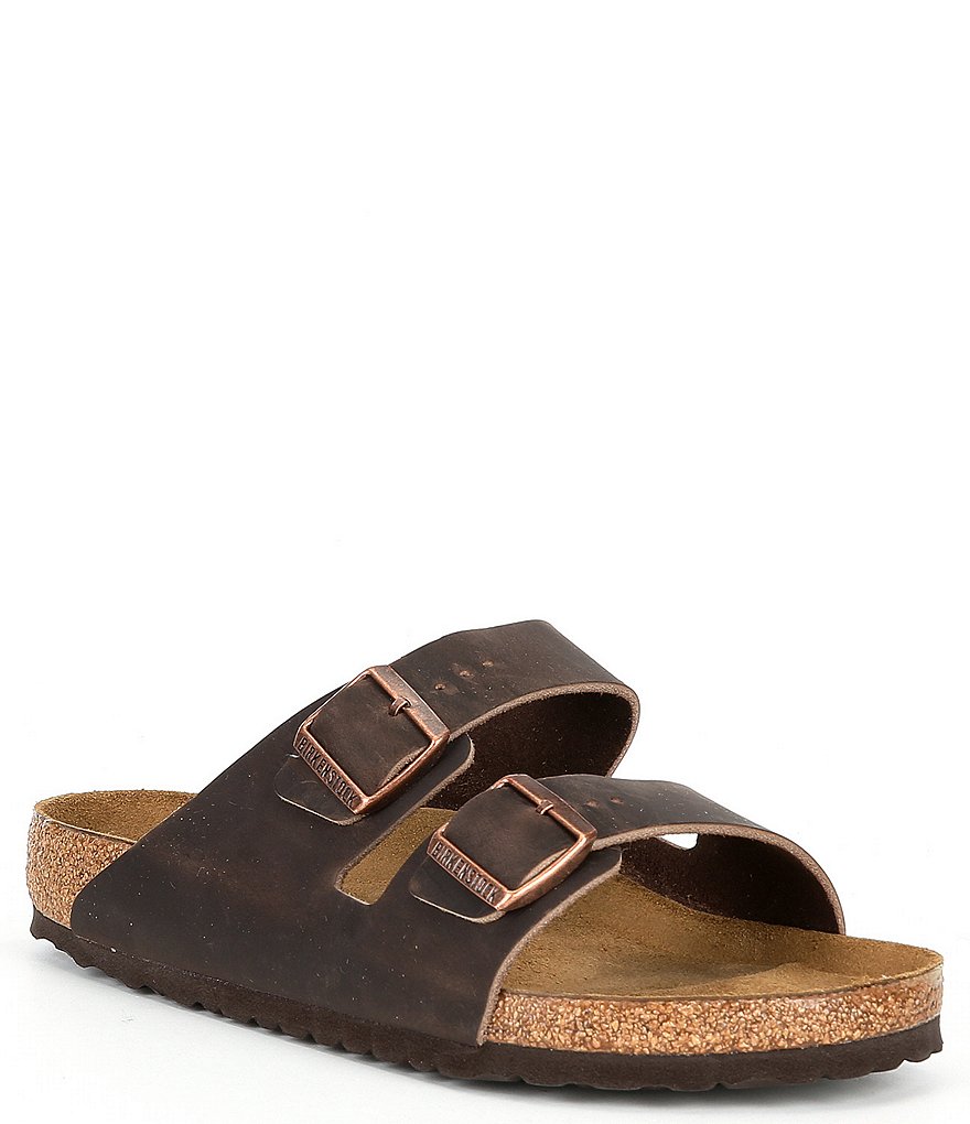 Birkenstock Men's Arizona Oiled Leather Soft Footbed Slip-On Sandals |  Dillard's