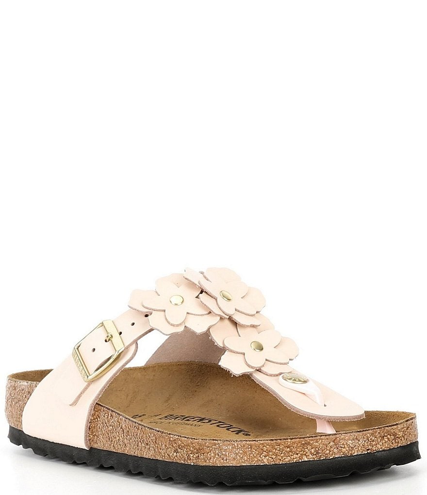 Birkenstock Women's Gizeh Flowers Leather Thong Sandals