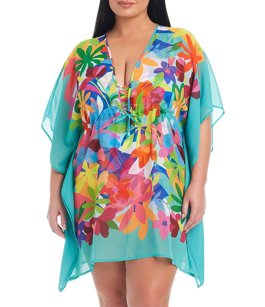 Bleu Rod Beattie Plus Size Away We Go Swim Cover-Up Caftan | Dillard's