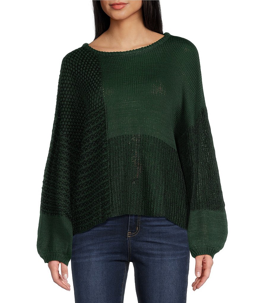 Blu Pepper Scoop Neck Color Block Sweater | Dillard's