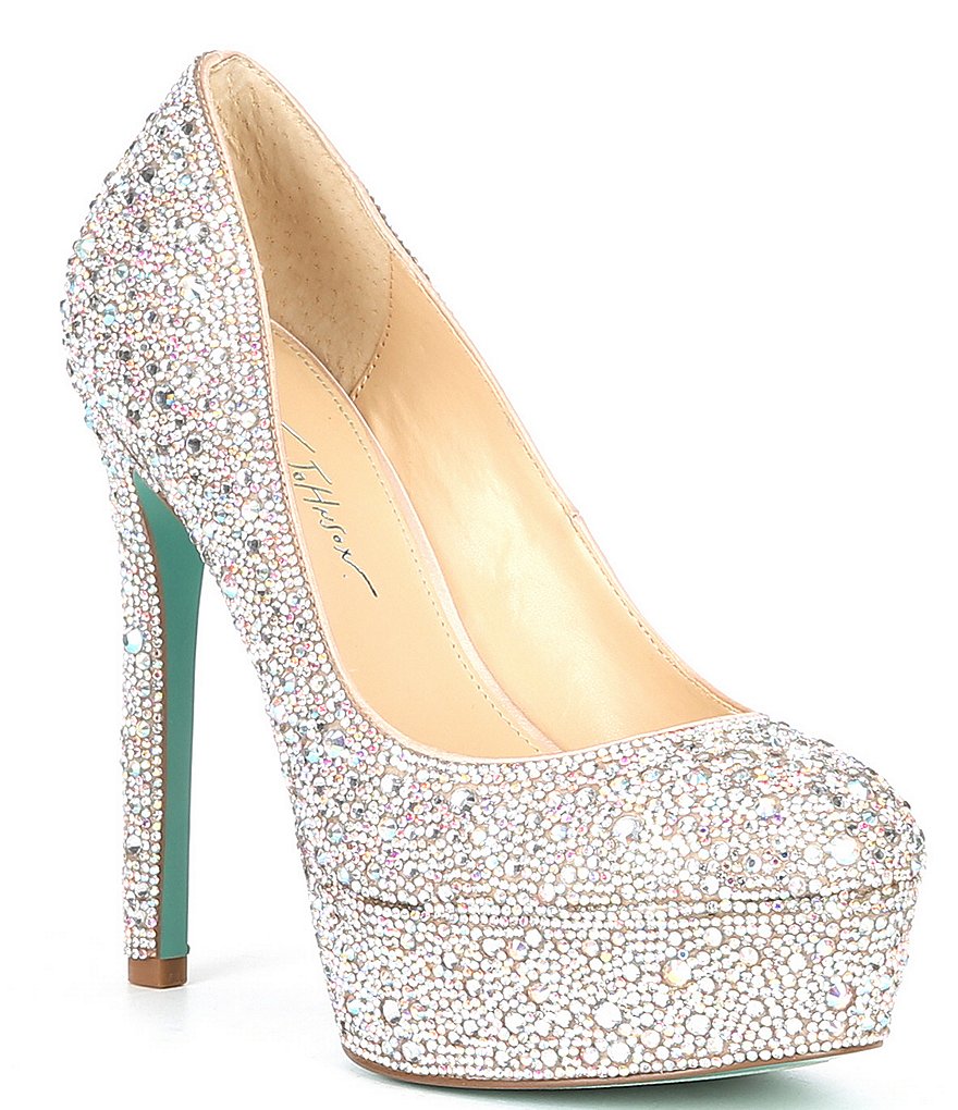 Blue by Betsey Johnson Bliss Rhinestone Embellished Platform Pumps |  Dillard's