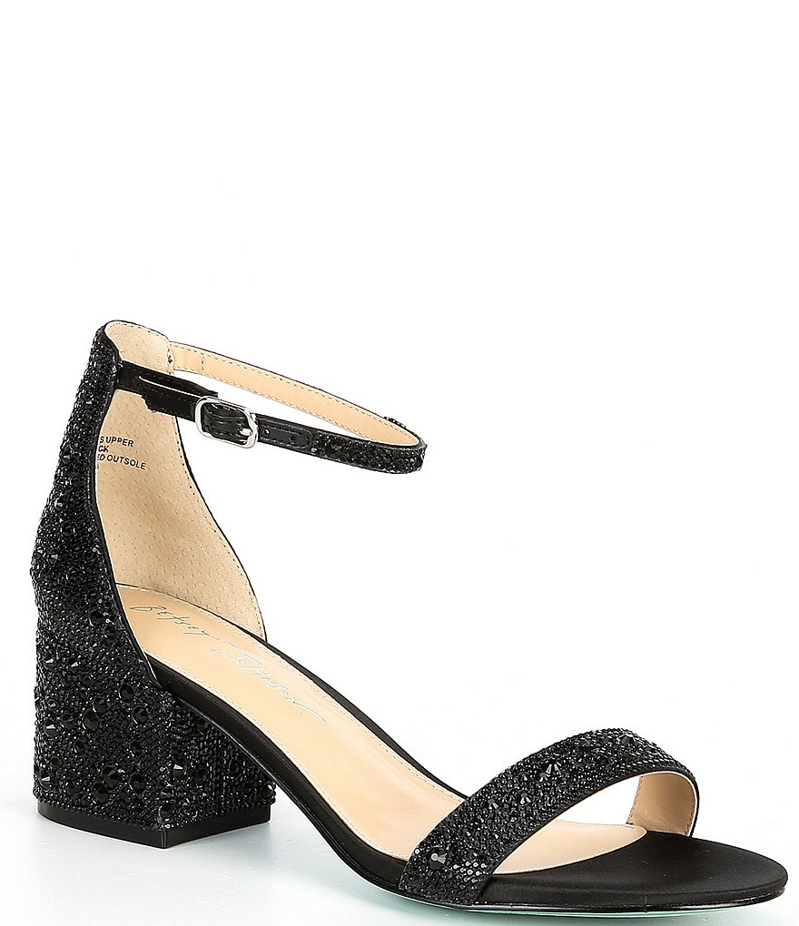 BEATRICE LOW KITTEN HEEL WITH CROSSOVER STRAP IN BLACK GLITTER – Where's  That From UK