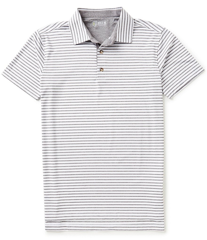 Bobby Jones Golf Rule 18 Control HorizontalStripe ShortSleeve Polo