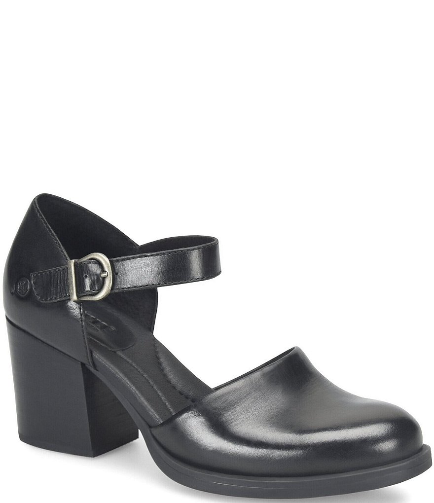 Born Haida Leather Block Heel Mary Jane Pumps Dillard s