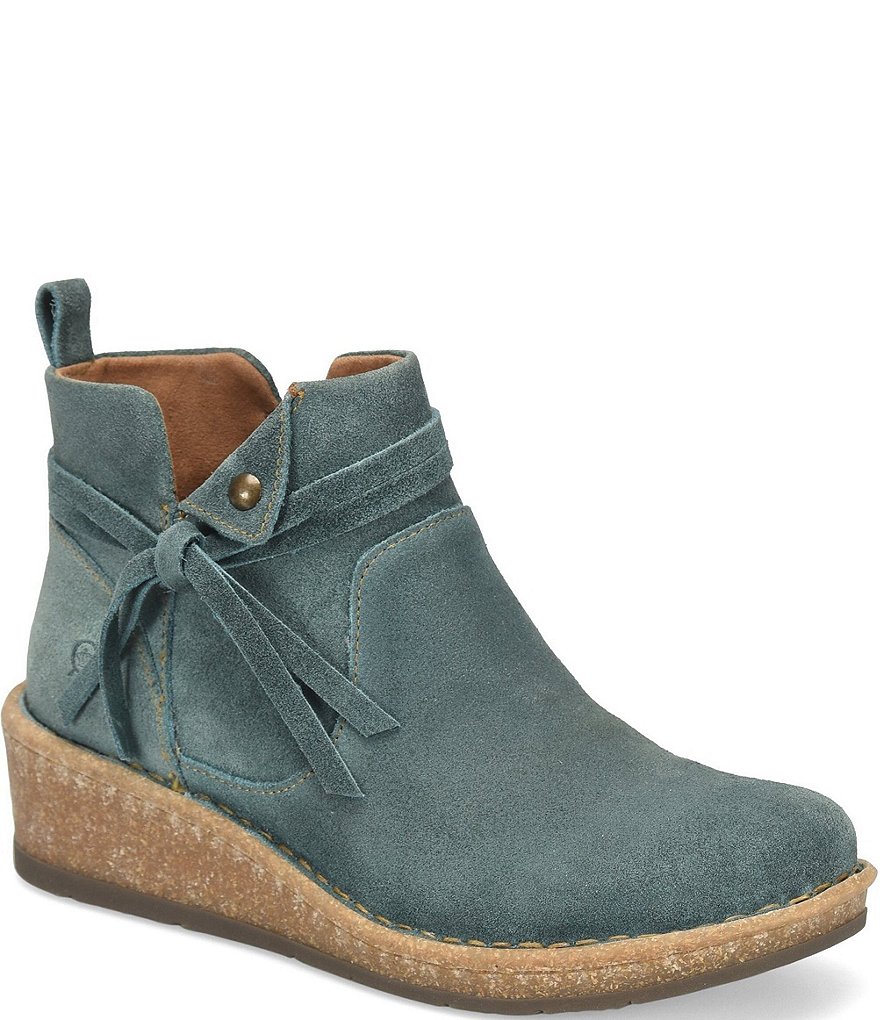 Born blue suede boots best sale