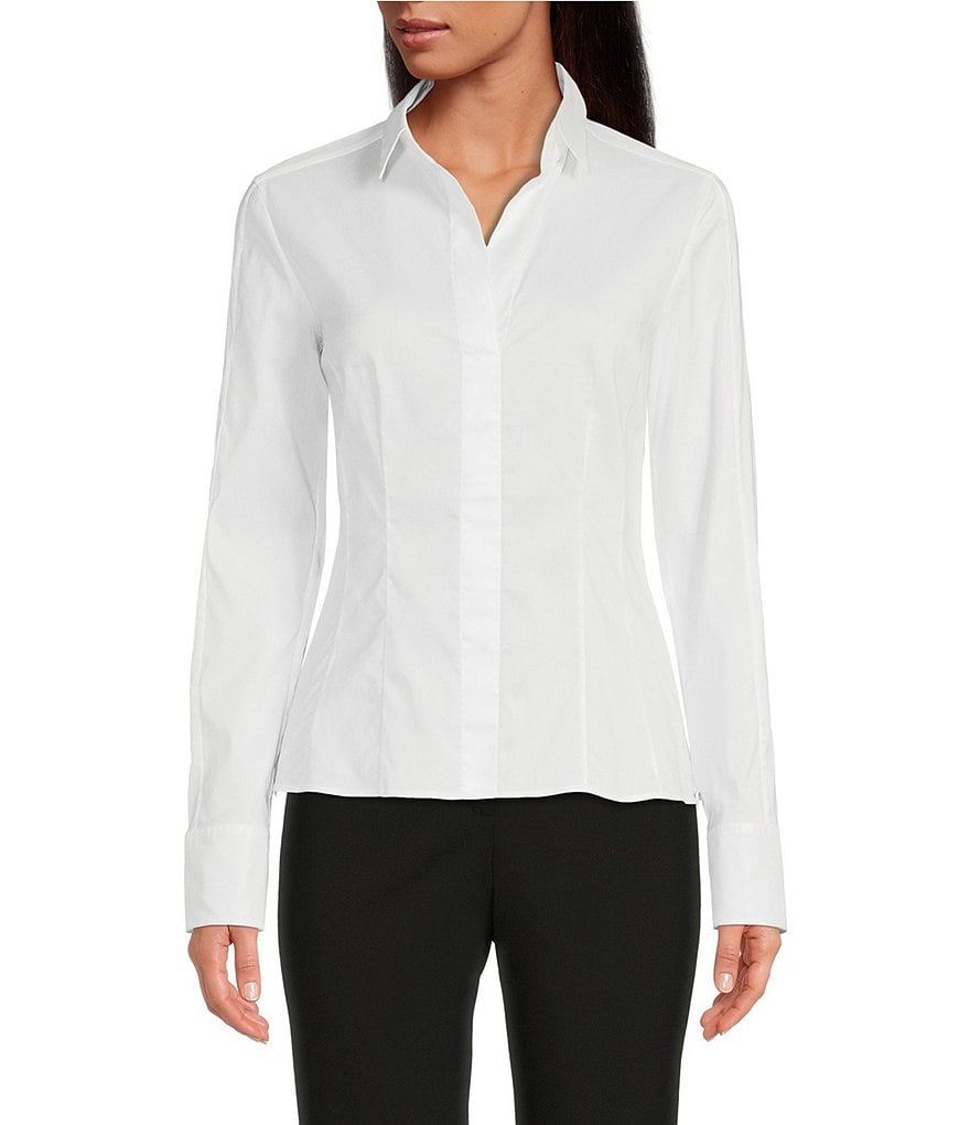 boss bashina stretch poplin blouse