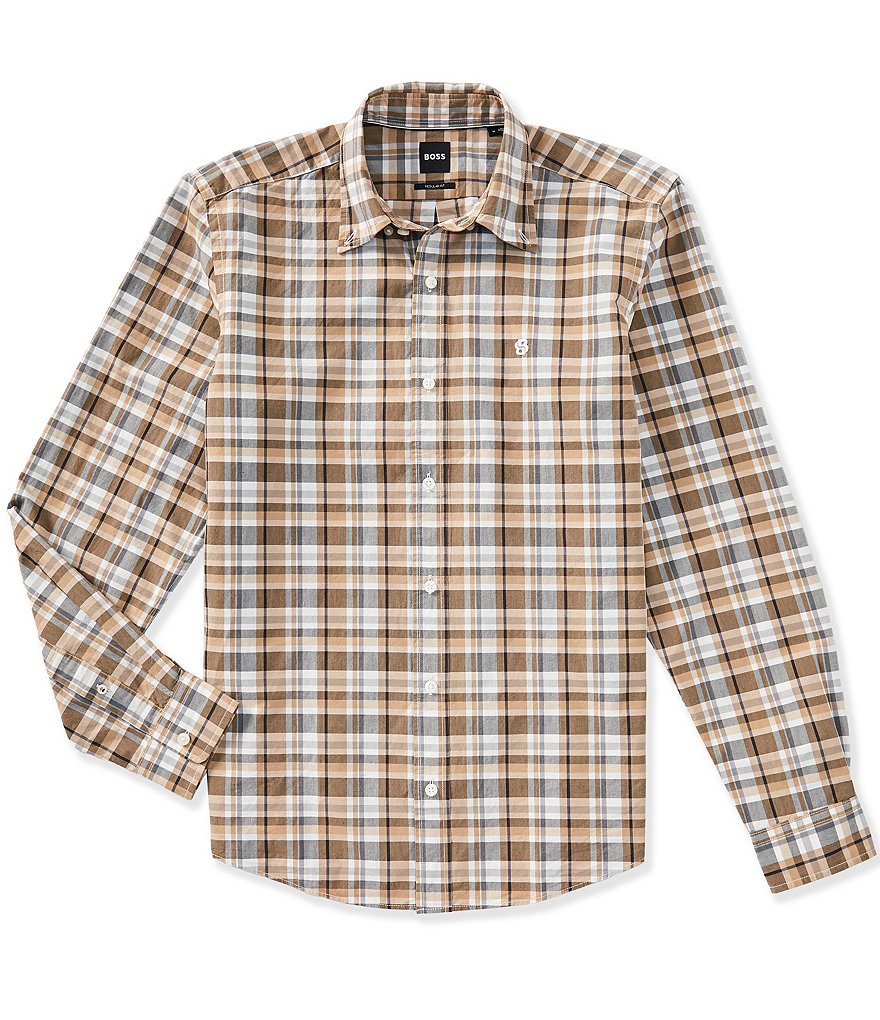 BOSS H-Liam Cotton Long Sleeve Woven Shirt