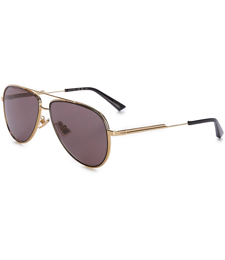 Bottega Veneta Unisex BV1150S 58mm Mirrored Aviator Sunglasses