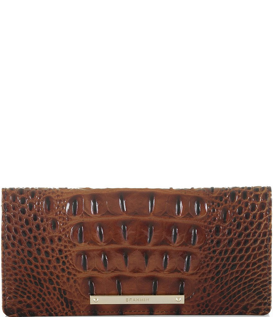 BRAHMIN ALLIGATOR PURSE (used)  Brown leather coach purse, Alligator purse,  Italian leather purse