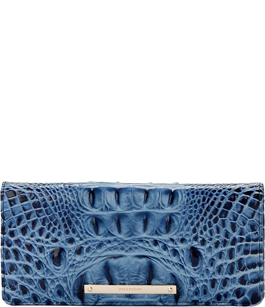 Brahmin deals Ady Wallet Splash Melbourne Blue Genuine Leather Croc Embossed