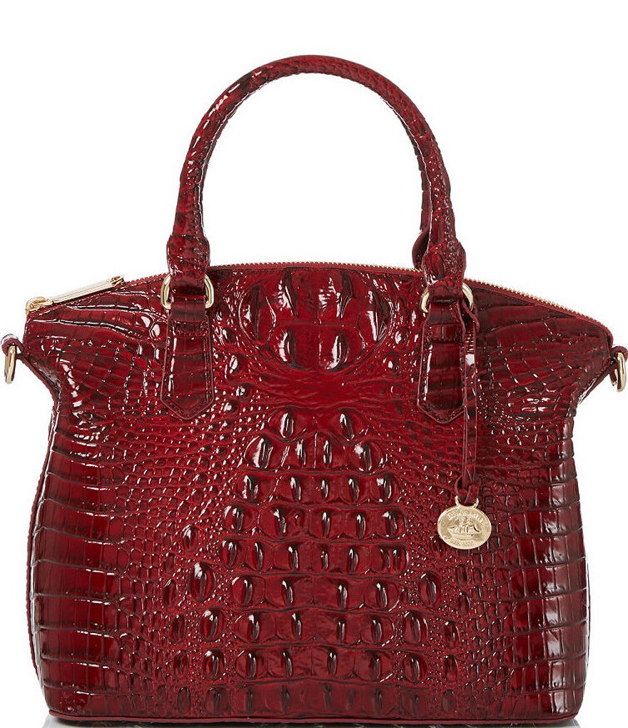 Brahmin Large Duxbury Satchel/ Leather/Embossed flat Croc and