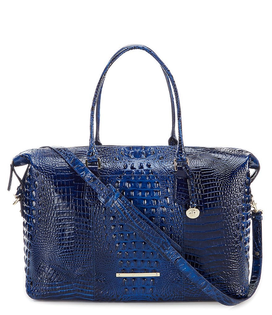 Brahmin Melbourne Collection Duxbury Crocodile-Embossed Weekender ...