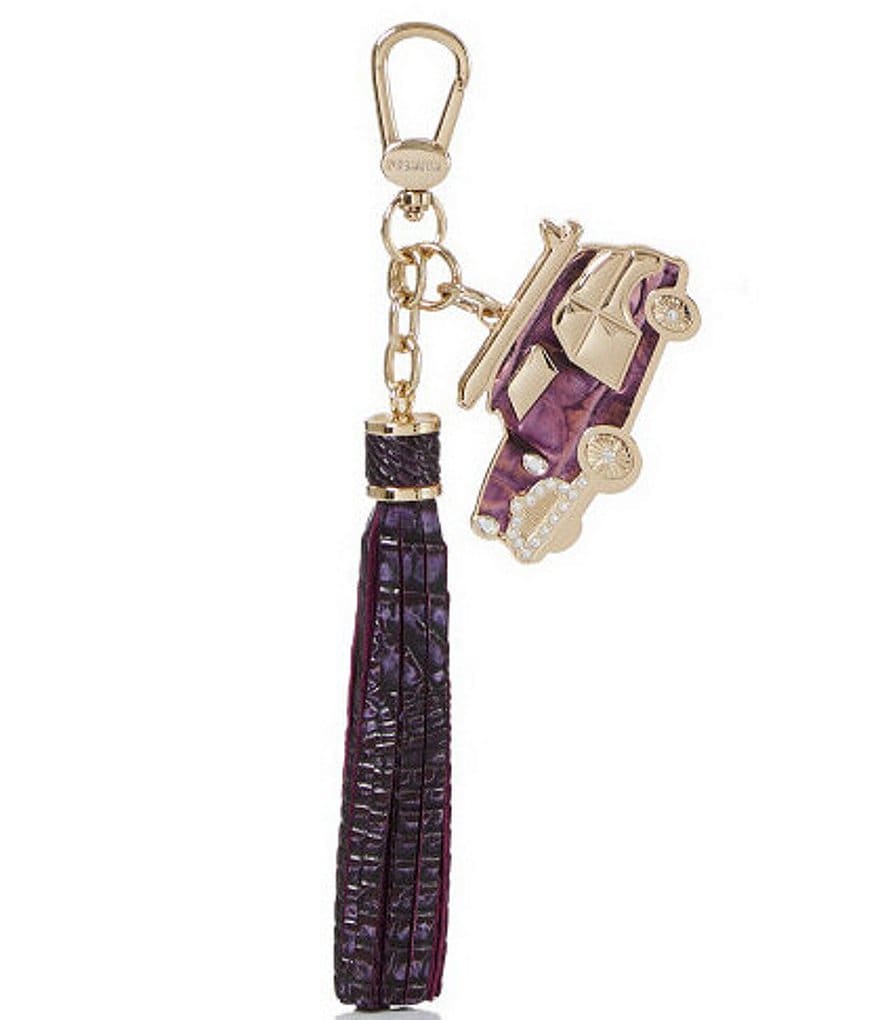 Brahmin Heart Key Fob Tassel Key Chain Bag Charm in hotsell Carnation