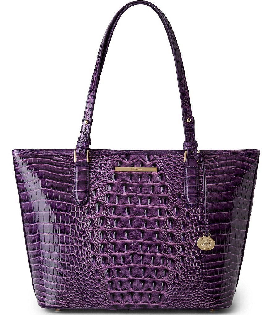 BRAHMIN Melbourne Collection Heroic Purple Medium Asher Tote Bag