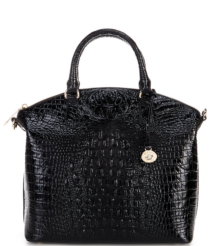 Brahmin Honore Collection Dome Handbag Truffle Color Crocodile Embs Leather