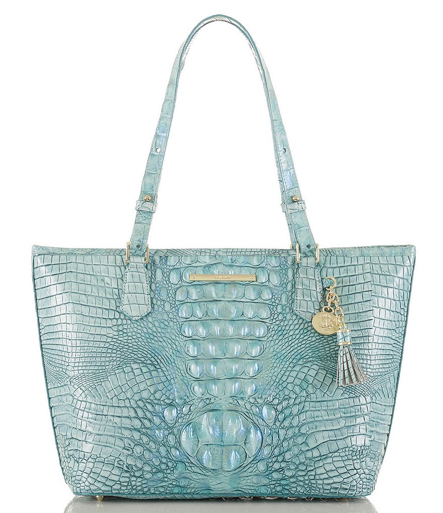 Brahmin Melbourne Collection Crocodile-Embossed Medium Asher Tasseled ...