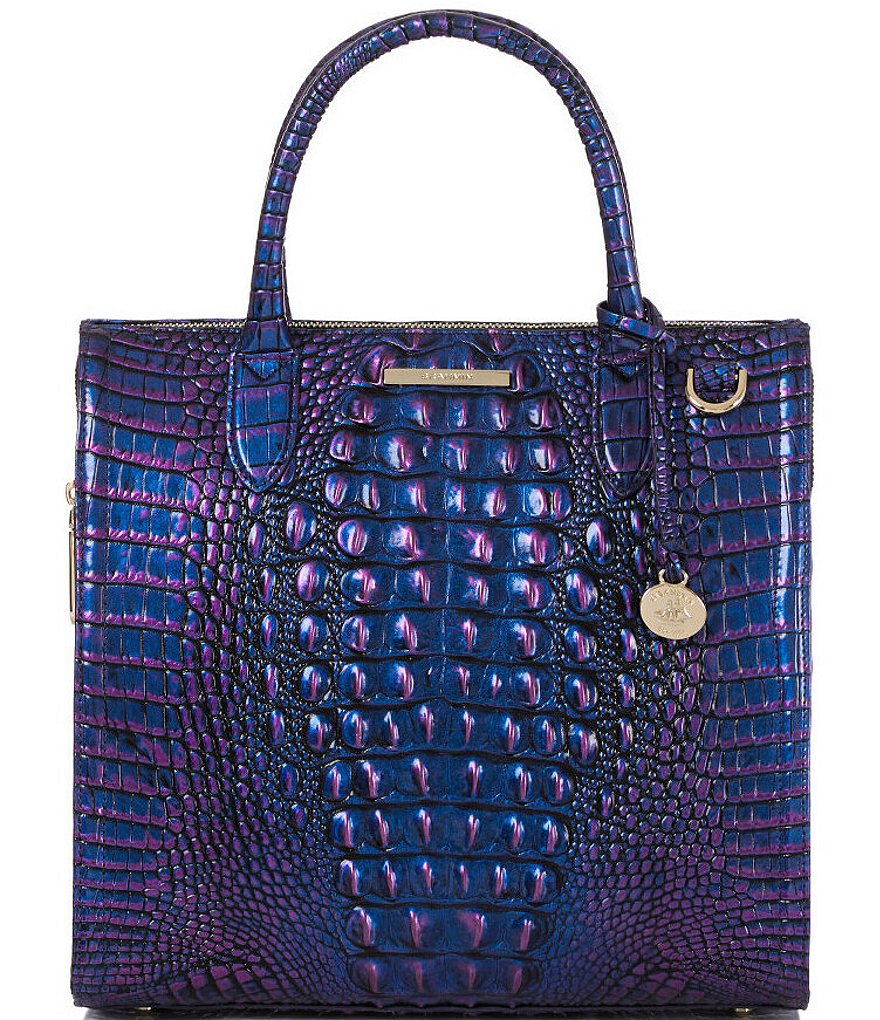 BRAHMIN Melbourne Collection Neptune Metallic Caroline Crocodile ...