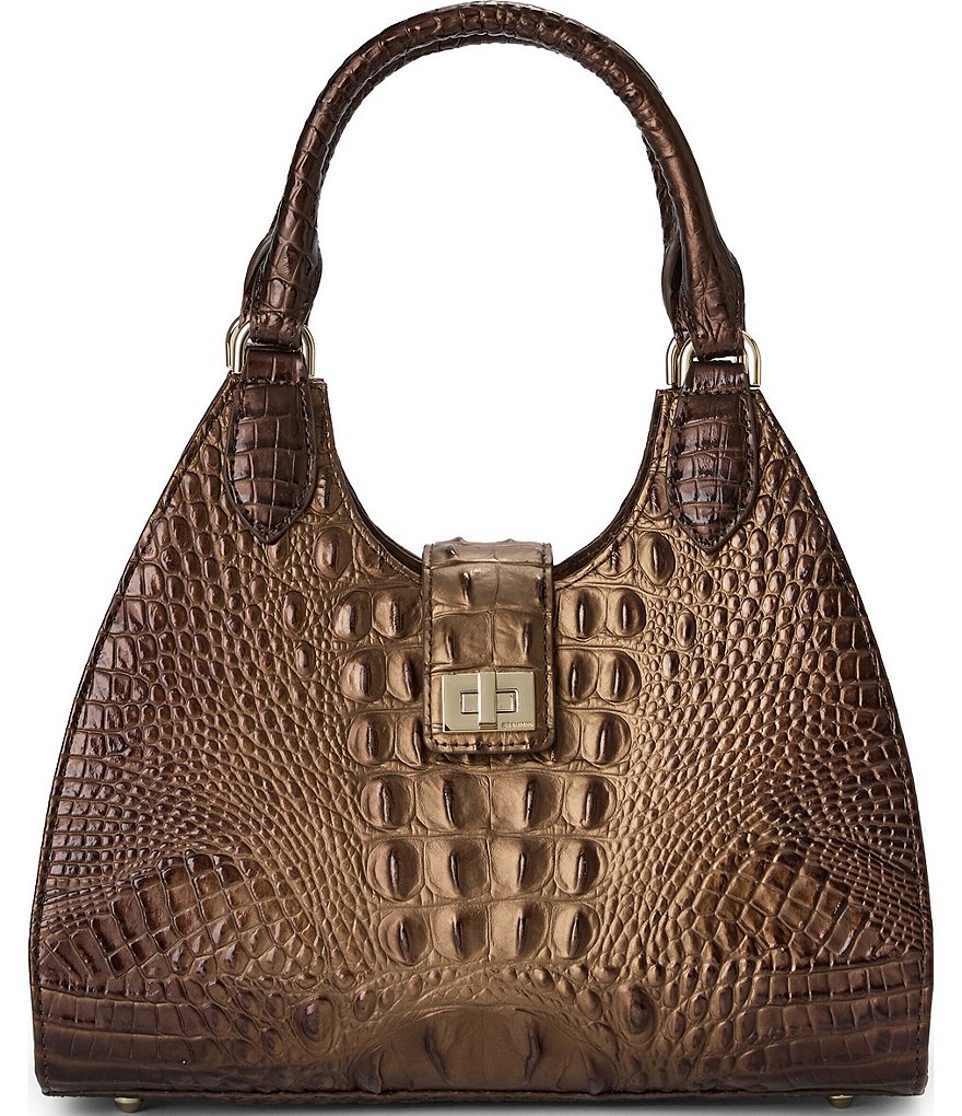 NWT good Brahmin Duxie Satchel Canary Ombre Snake Print Leather