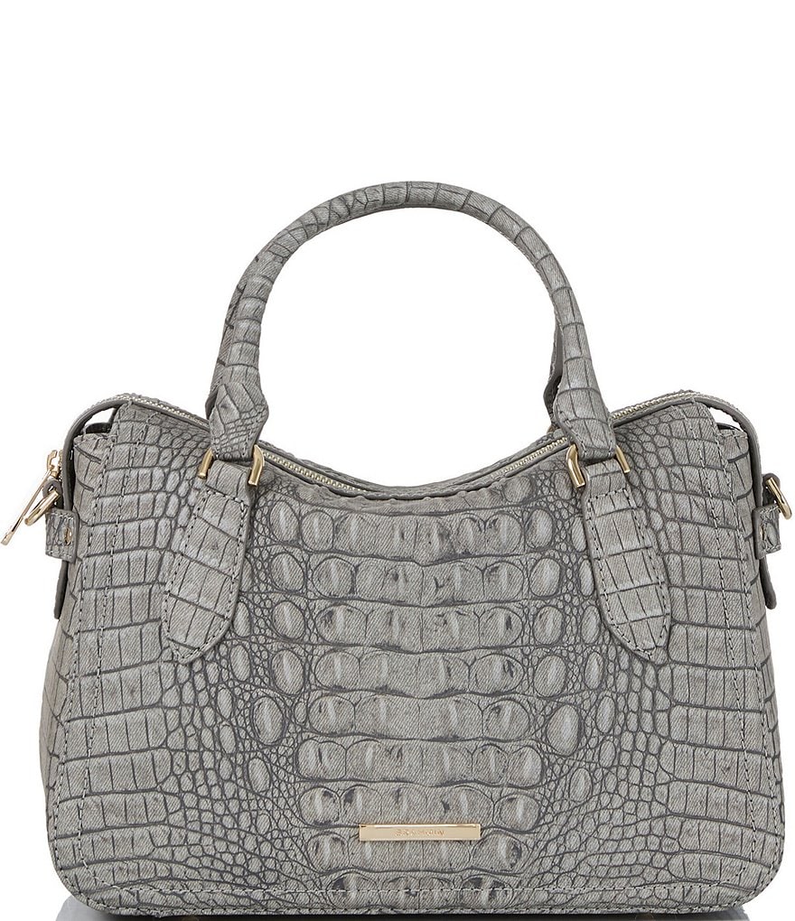 BRAHMIN Tetra Collection Fairest Grey Micaela Mid Satchel Bag | Dillard's