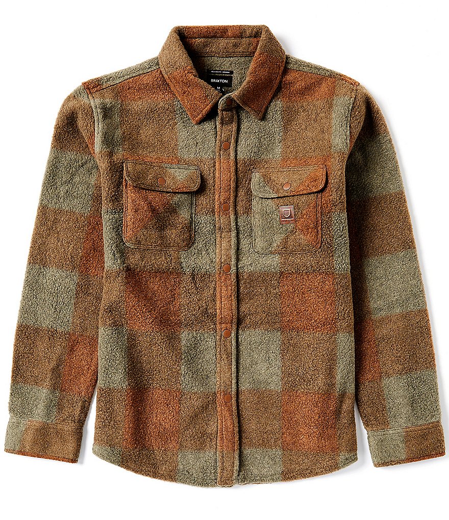 Brixton Bowery Spread-Collar Arctic Stretch Fleece Shirt Jacket | Dillard's