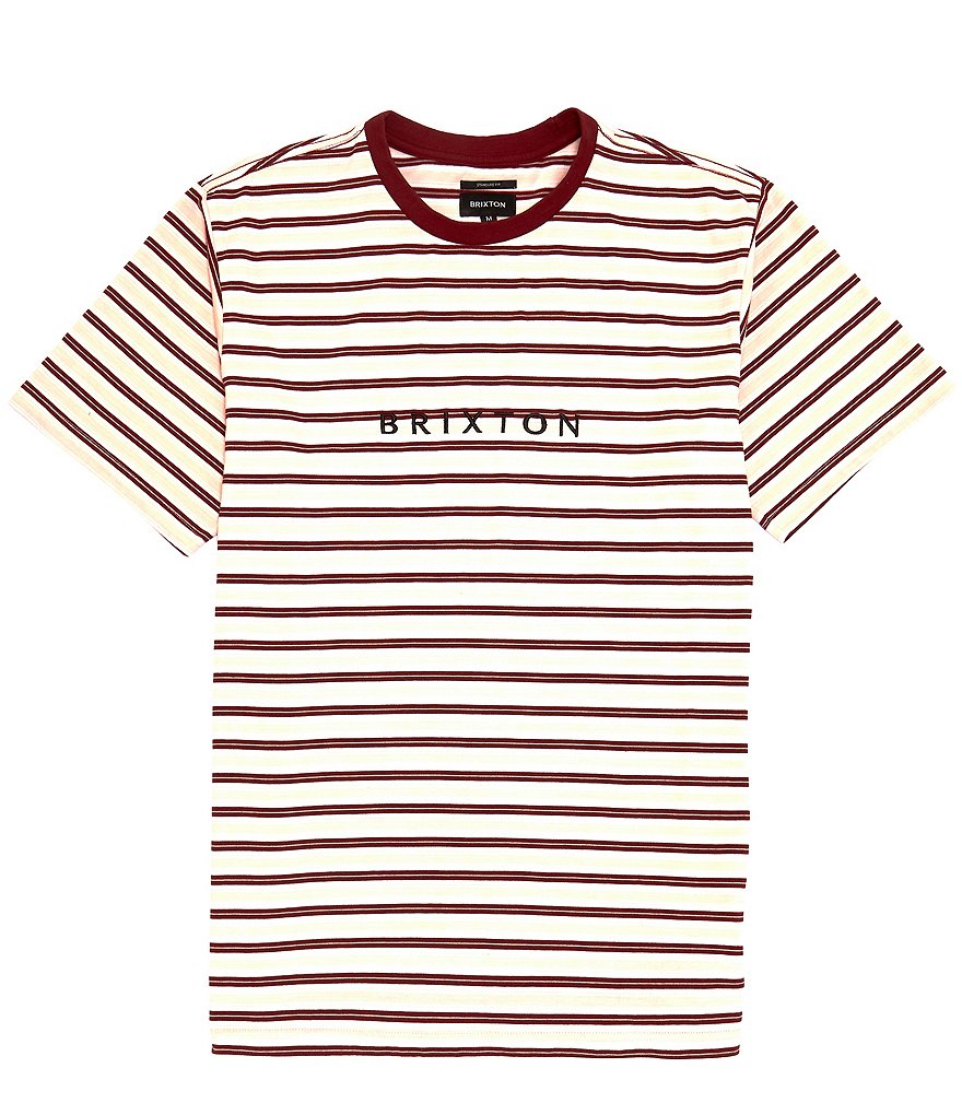 Brixton Hilt Alpha Short-Sleeve Yarn-Dyed-Stripe T-Shirt