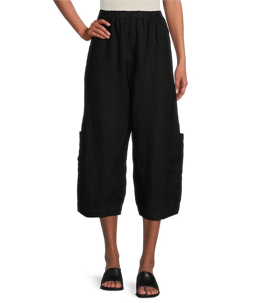 Vassalli Wide Leg Dress Pants with Elastic Back Waistband Black – BoxHill