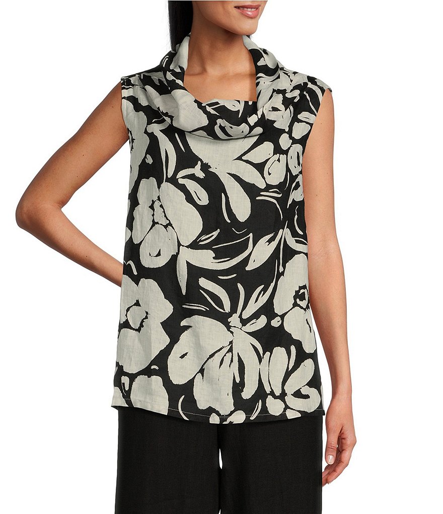 Bryn Walker Etta Woven Floral Cowl Neck Sleeveless Tank Dillards