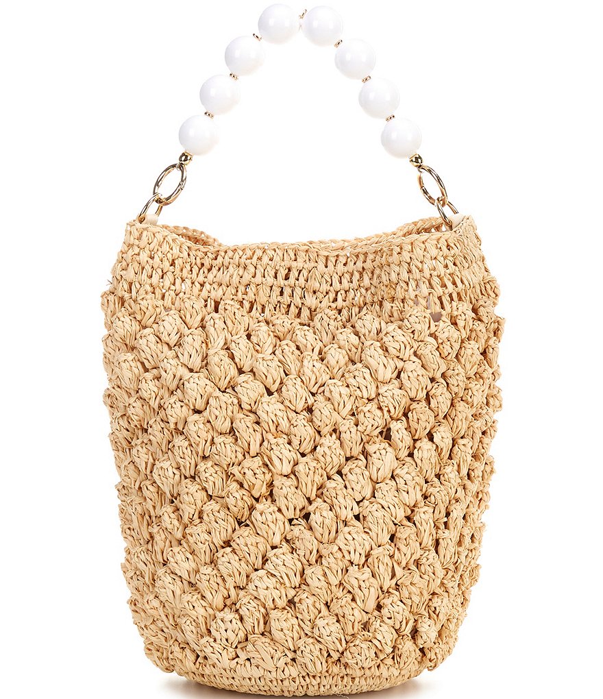 Btb Los Angeles Mazzy Raffia Beaded Bucket Tote Bag | Dillard's