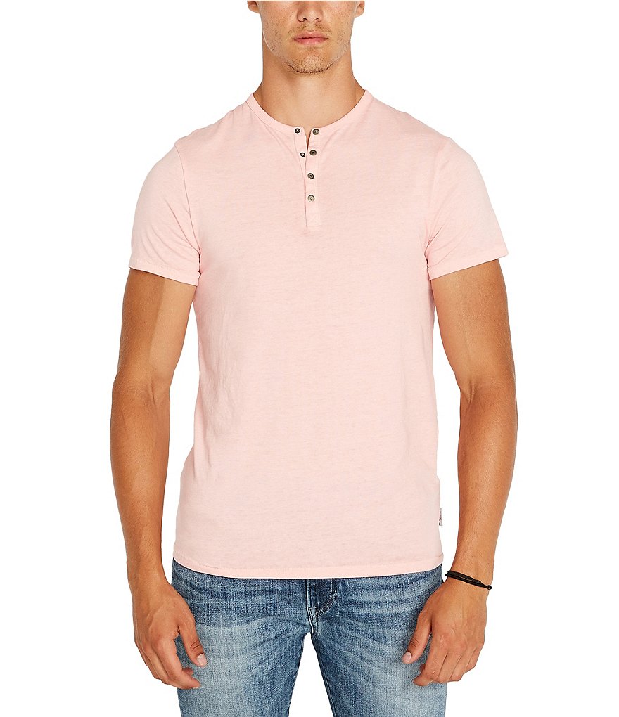 Buffalo David Bitton Kasum Short-Sleeve Burnout Henley