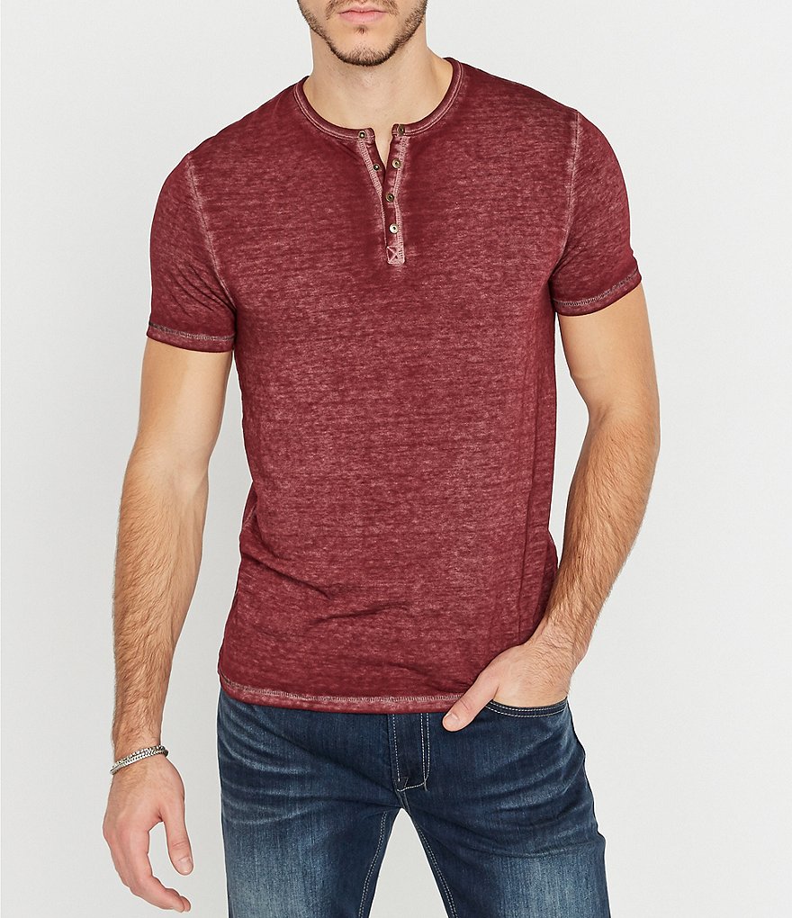 Buffalo David Bitton Kasum Short-Sleeve Burnout Henley