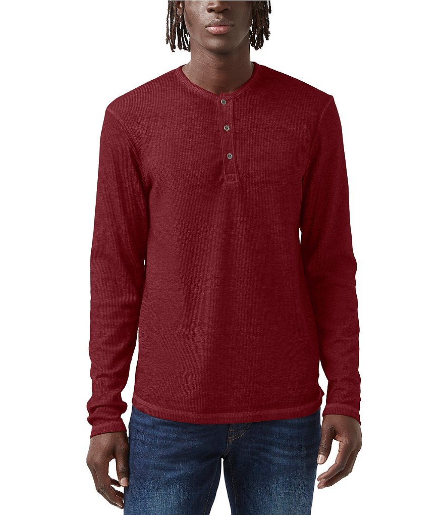 Sand Waffle Knit 3-Button Henley – American Heritage