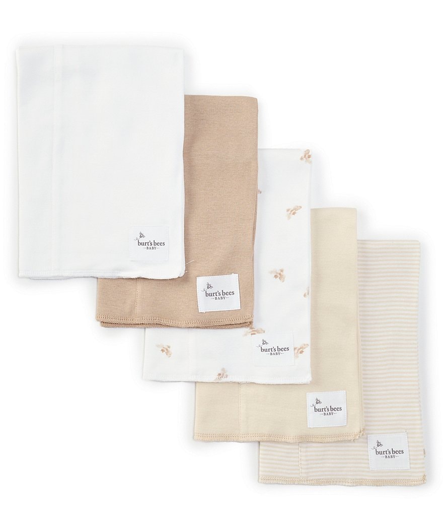 Burt's Bees Baby Golden Bee Burp Cloth Five-Piece Set Dillard's