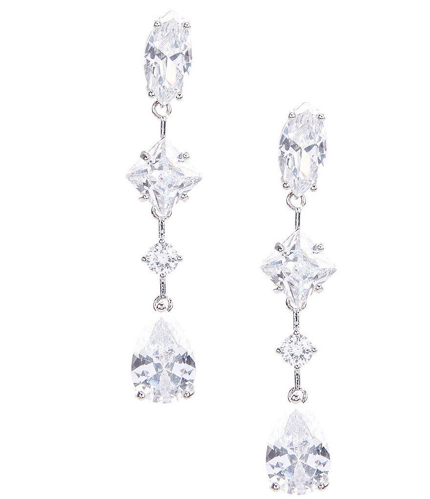 C by Cezanne Linear Crystal Earrings