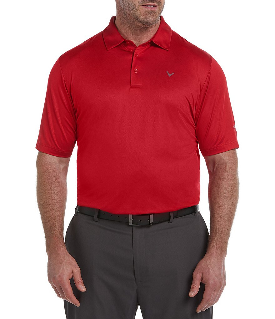 Callaway Golf Big & Tall Solid Swingtech Stretch Short-Sleeve Polo Shirt
