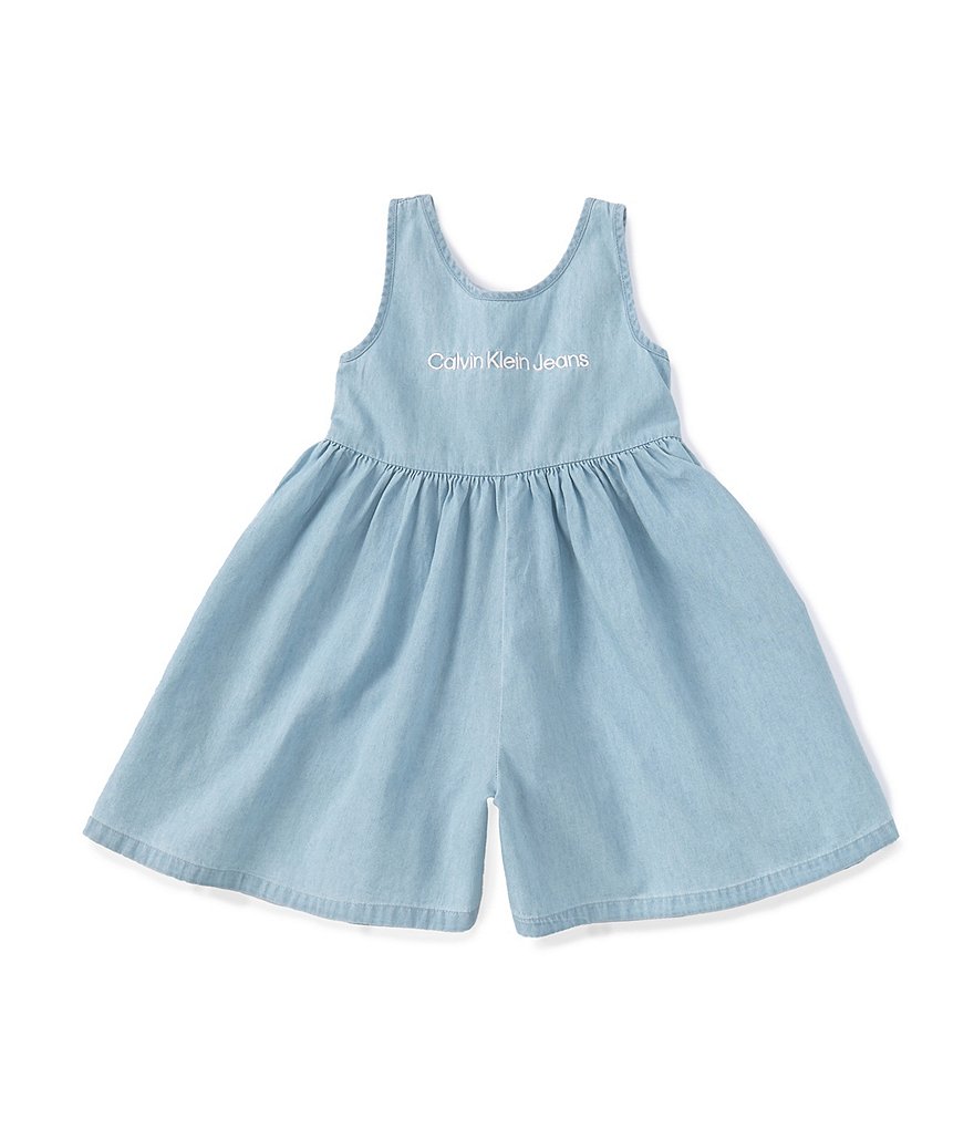 Calvin Klein Baby Girls 12-24 Months Sleeveless Denim Fit-And-Flare ...