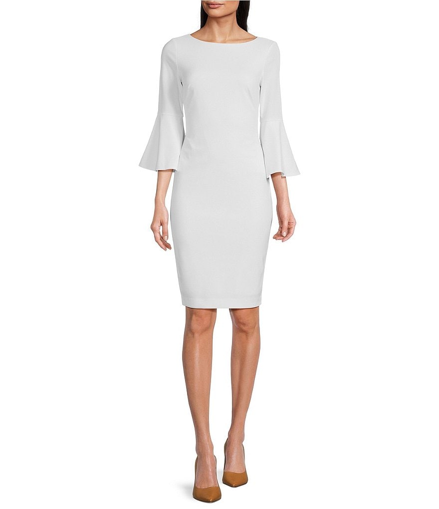 Buy Calvin Klein women plain 3 and 4 sleeves sweetheart off shoulder  cocktail dress burgundy Online