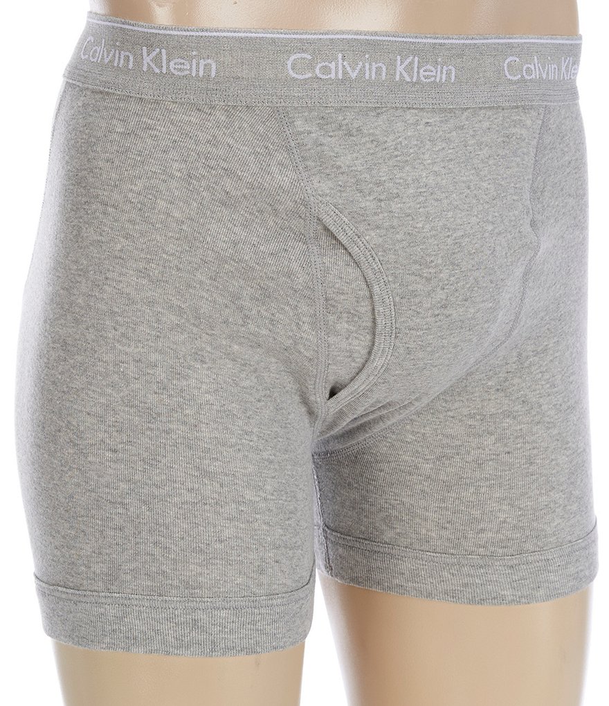 Calvin Klein Cotton Classics Boxer Briefs 3-Pack Heather Grey NU3019-020 -  Free Shipping at LASC