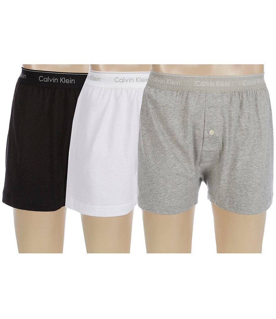 Calvin Klein Cotton Classic Solid Knit Boxers 3-Pack | Dillard's