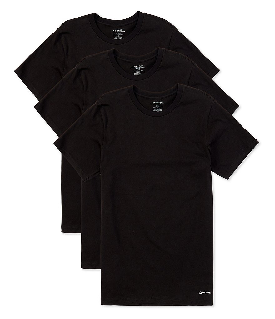 Calvin Klein Cotton Classics Solid Crew Neck T-Shirts 3-Pack | Dillard's