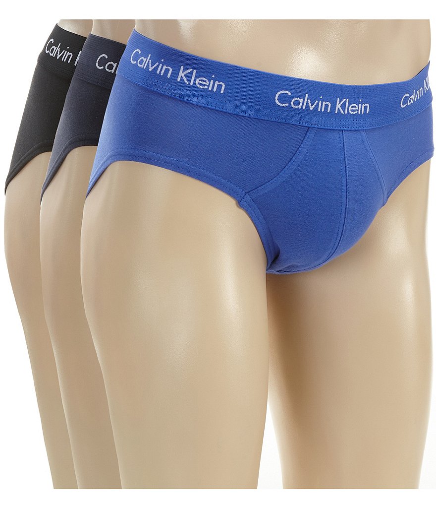 Calvin Klein Cotton Stretch Hip Brief 3-Pack Black/Blue/Cobalt