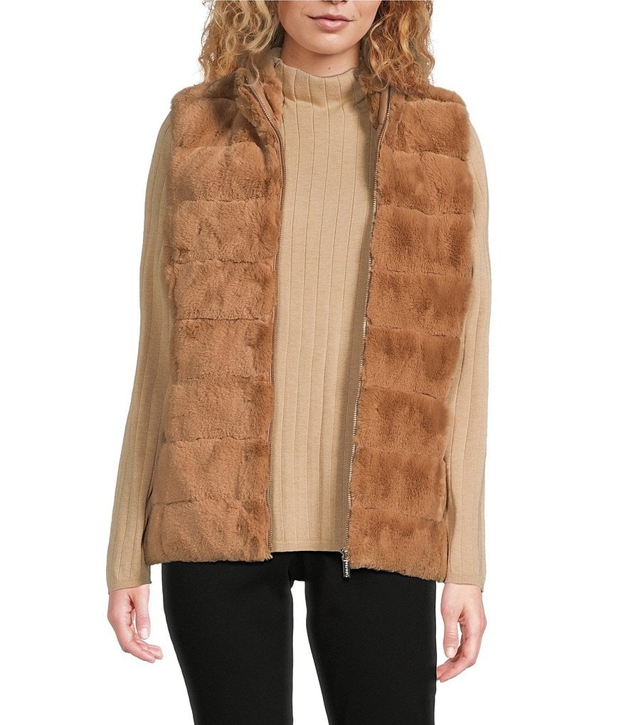 Calvin klein faux fur vest on sale