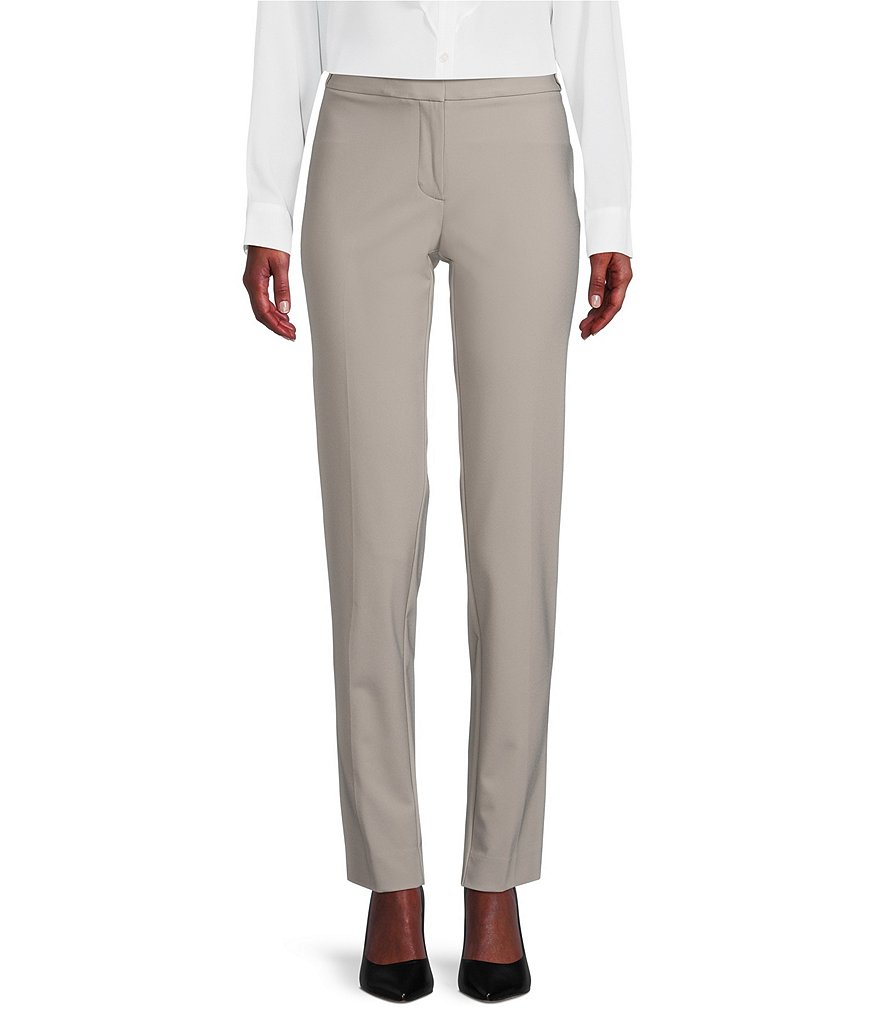 Calvin Klein Infinite Stretch Knit Flat Front Straight Leg Pants ...