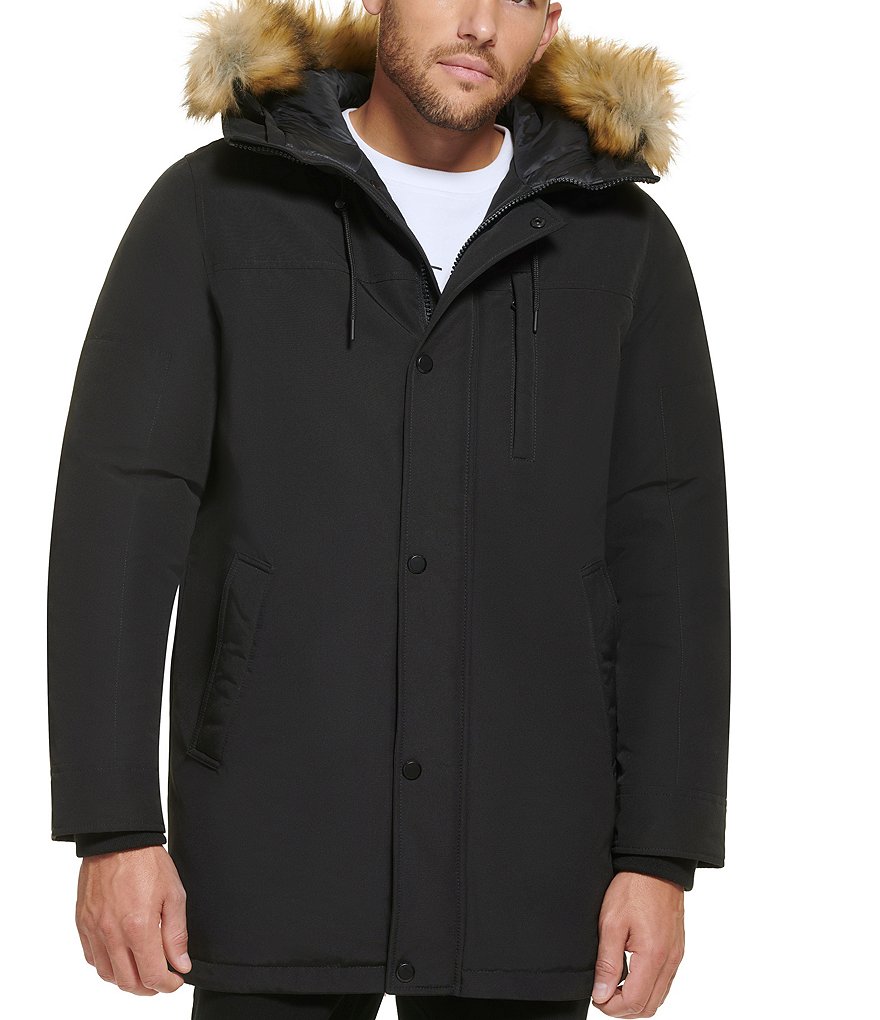 Calvin Klein Long Sleeve Arctic Faille Parka | Dillard's