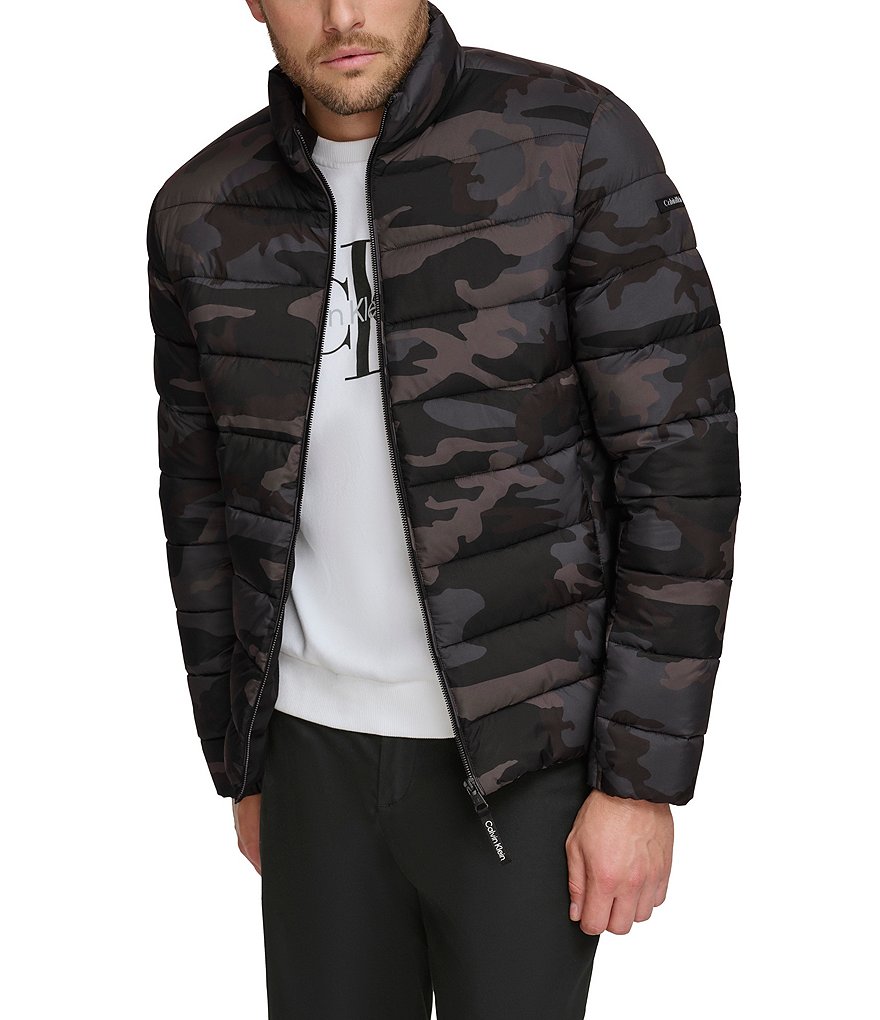 Calvin klein men's reflective camouflage store hooded jacket