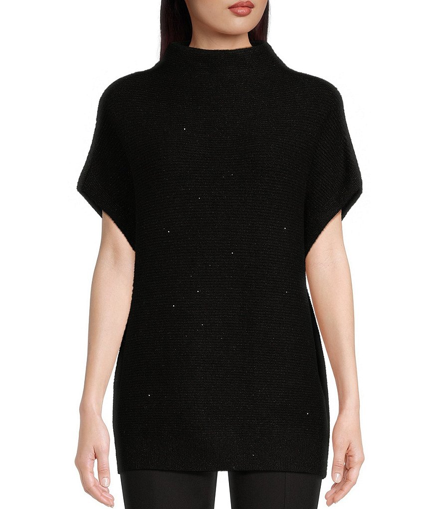 Calvin Klein Oversized Mock Neck Sleeveless Sweater Top