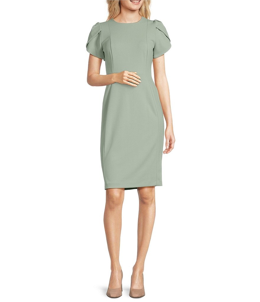 Calvin klein petal 2024 sleeve sheath dress