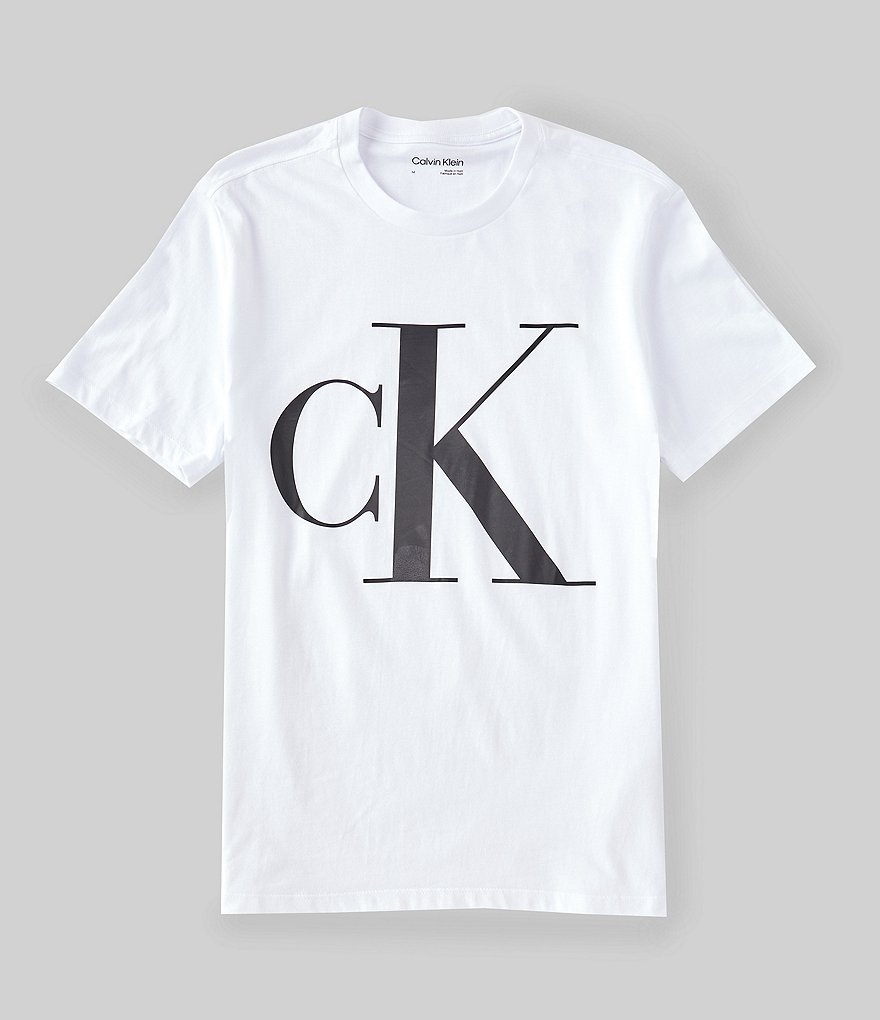 Calvin Klein Short-Sleeve Relaxed Monogram Logo Graphic T-Shirt | Dillard's