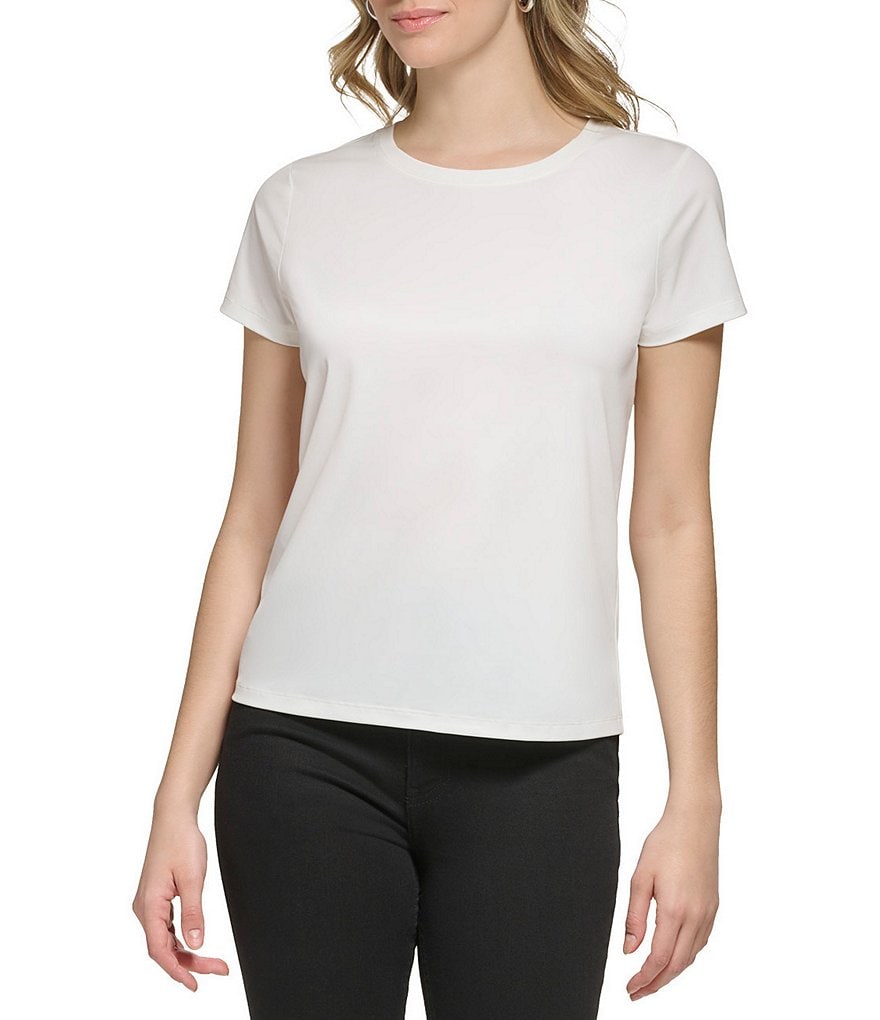 Calvin klein plain white t best sale shirt women's